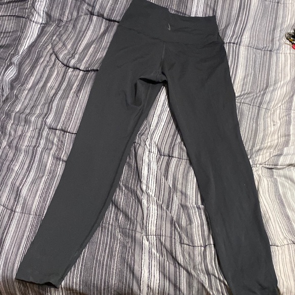 Nike Pants - Nike athletic size small legging logo black and gray super soft and slick.